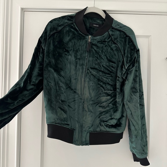 Like-New J Brand “Pace” Green Velvet Bonber Jacket. Size Medium. - Picture 3 of 6